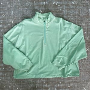 Stori Oversized Long Crop Pullover - Size 10/Light Green